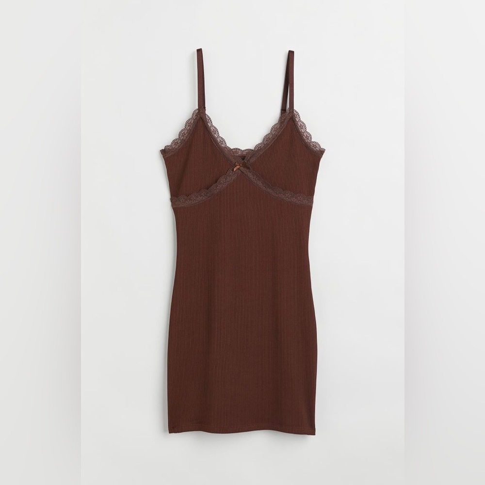 H&M Divided Brown Ribbed Bodycon Dress